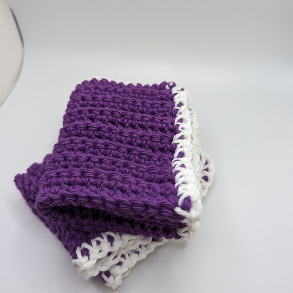 💞2/$20 HAND CRAFTED Crocheted All Purpse 100% Cottn Reusble Bath or Dish Cloths - Picture 4 of 11